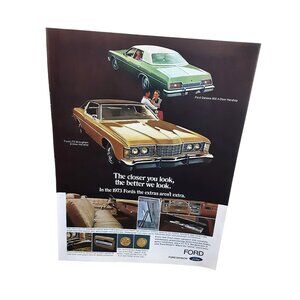 1973 Ford LTD Brougham Galaxie 500 Classic Car Vintage Print Ad